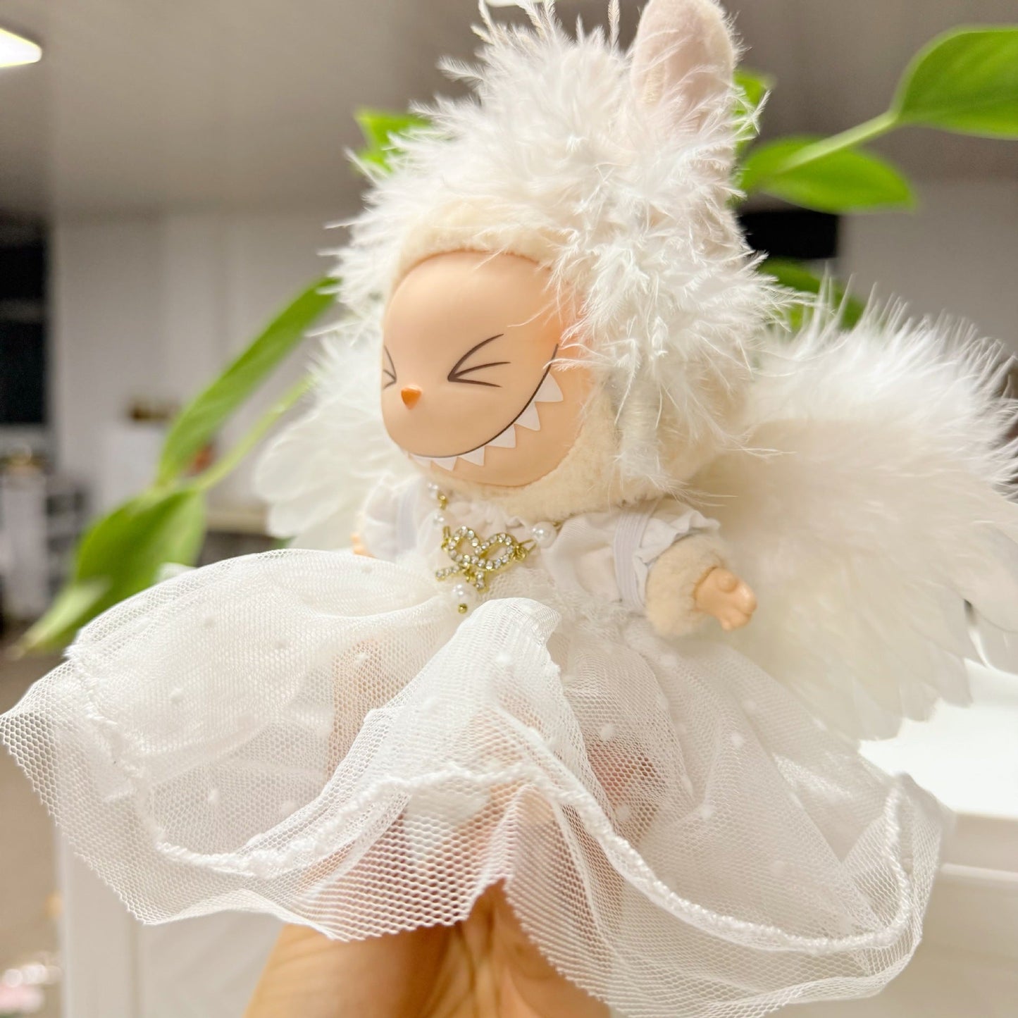 Disfraz de Angel para Labubu