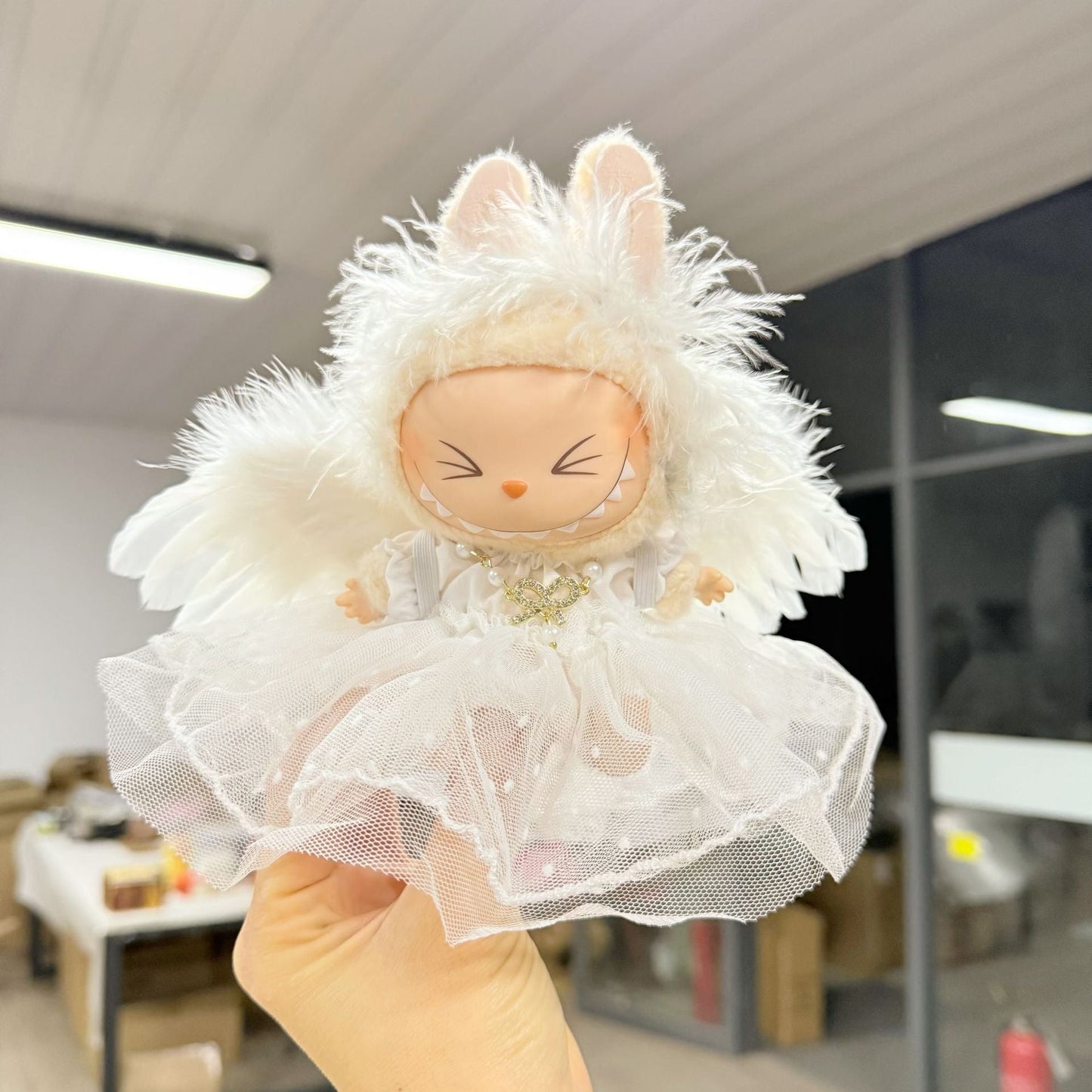 Disfraz de Angel para Labubu