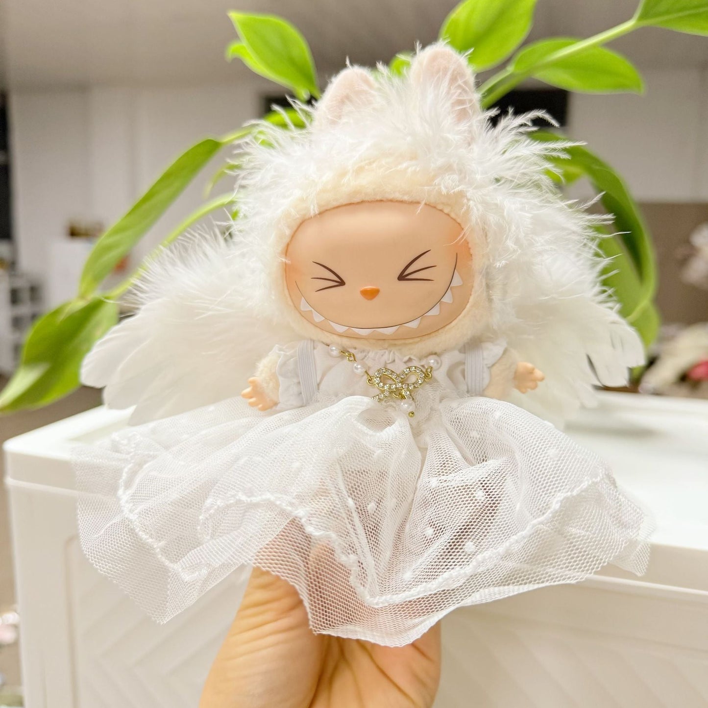 Disfraz de Angel para Labubu